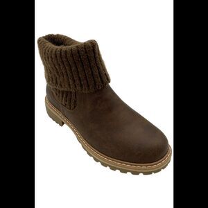 Corkys Women's Quiver Fold-Over Slip-In Sock Ankle Boots Brown - Medium